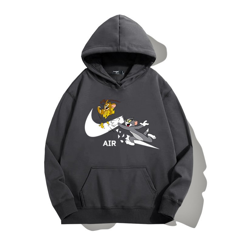 画像7: SALE セール New Tom and Jerry Broken swoosh AIR Logo Hoodie Hoody sweater  ユニセックス 男女兼用 トムとジェリー トム＆ジェリー ブロークン スウォッシュ エアーロゴ プリント フーディ スウェット パーカー (7)