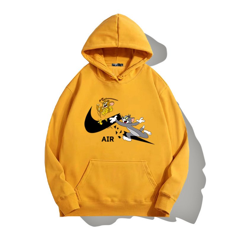 画像3: SALE セール New Tom and Jerry Broken swoosh AIR Logo Hoodie Hoody sweater  ユニセックス 男女兼用 トムとジェリー トム＆ジェリー ブロークン スウォッシュ エアーロゴ プリント フーディ スウェット パーカー (3)