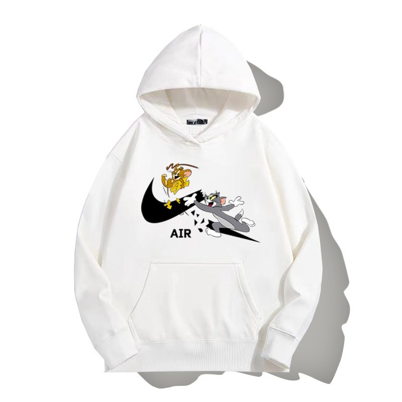 画像4: SALE セール New Tom and Jerry Broken swoosh AIR Logo Hoodie Hoody sweater  ユニセックス 男女兼用 トムとジェリー トム＆ジェリー ブロークン スウォッシュ エアーロゴ プリント フーディ スウェット パーカー (4)