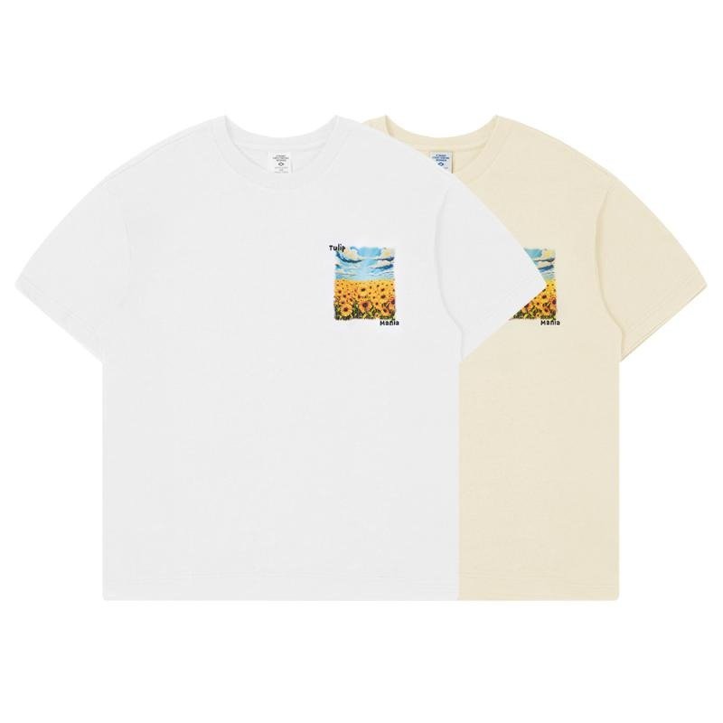 画像10: tulip mania print printed T shirt  ユニセックス男女兼用チューリップマニアプリント半袖 Tシャツ (10)