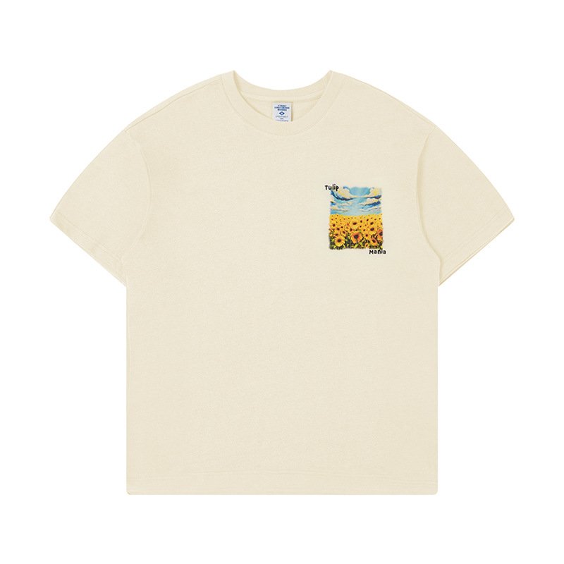 画像8: tulip mania print printed T shirt  ユニセックス男女兼用チューリップマニアプリント半袖 Tシャツ (8)