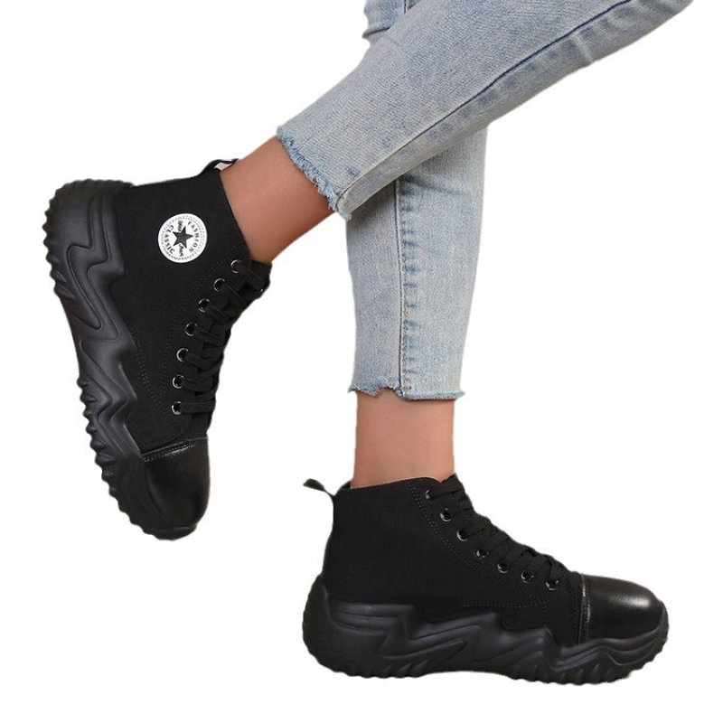 画像4: New 24SS 3 colors muffin daddy high cut lace-up sneakers　3色ユニセックス男女兼用厚底ハイカットマフィン厚底レースアップスニーカー (4)