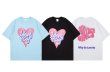 画像1: VUNC Lovely Heart printed T shirt　 ユニセックス男女兼用ラブリーハートプリント半袖 Tシャツ (1)