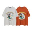 画像5: American retro cartoon letter short-sleeved T-shirt　 ユニセックス男女兼用レトロキャット＆ドッグプリント半袖 Tシャツ (5)