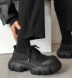 画像3: Men's chunky sole lace up shoes black loafers  チャンキーレースアップシューズ スニーカー ローファー　 (3)