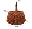 画像7: hand-sewn leather handle rattan bag  レザーハンドル籐かご籠バスケットバッグピクニックショッピングバッグ (7)
