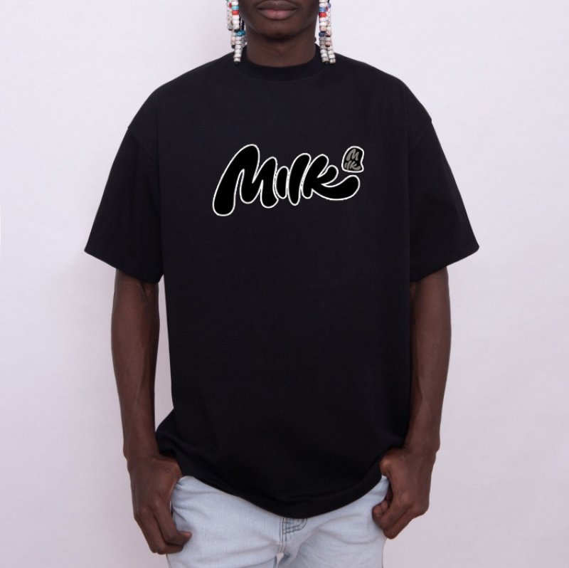 画像4: MILK logo Print round neck short sleeve T-shirt　 ユニセックス男女兼用MILKミルクプリント半袖 Tシャツ (4)