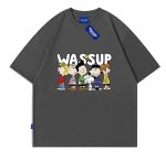 画像4: WASSUP snoopy round neck short sleeve T-shirt　 ユニセックス男女兼用WASSUPワズアップスヌーピープリント半袖 Tシャツ (4)
