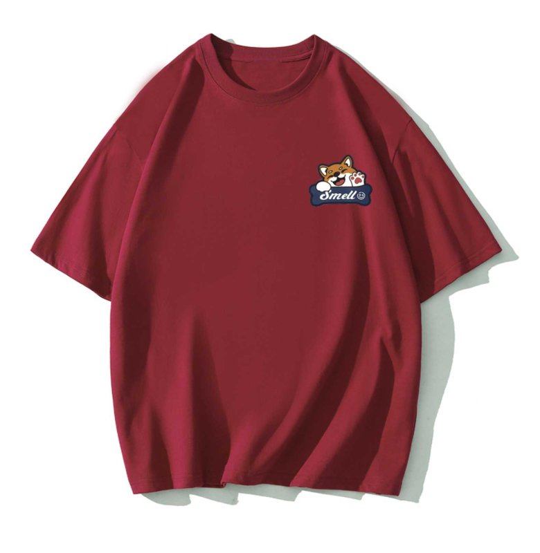 画像5: WASSUP One point cute dog round neck short sleeve T-shirt　 ユニセックス男女兼用WASSUPワズアップワンポイントキュートドッグプリント半袖 Tシャツ (5)