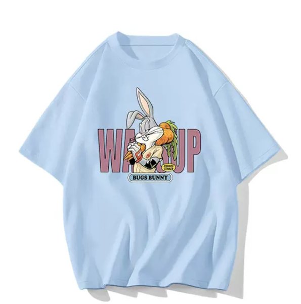 画像1: WASSUP wassup Bugs Bunny  round neck short sleeve T-shirt　 ユニセックス男女兼用WASSUPワズアップバッグスバニープリント半袖 Tシャツ (1)