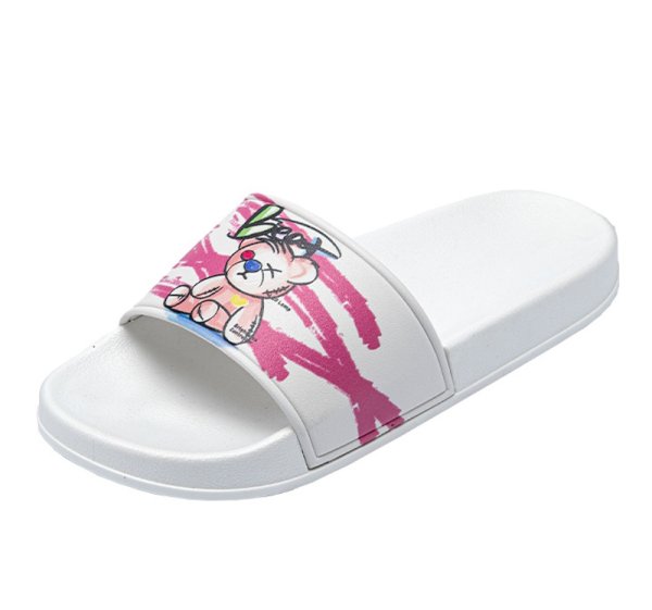 画像1:  Unisex Bear x Graphic Sandals Slide Slippers ユニセックス 男女兼用 ベア熊×グラフィック サンダル シャワーサンダル ビーチサンダル スライド　 (1)