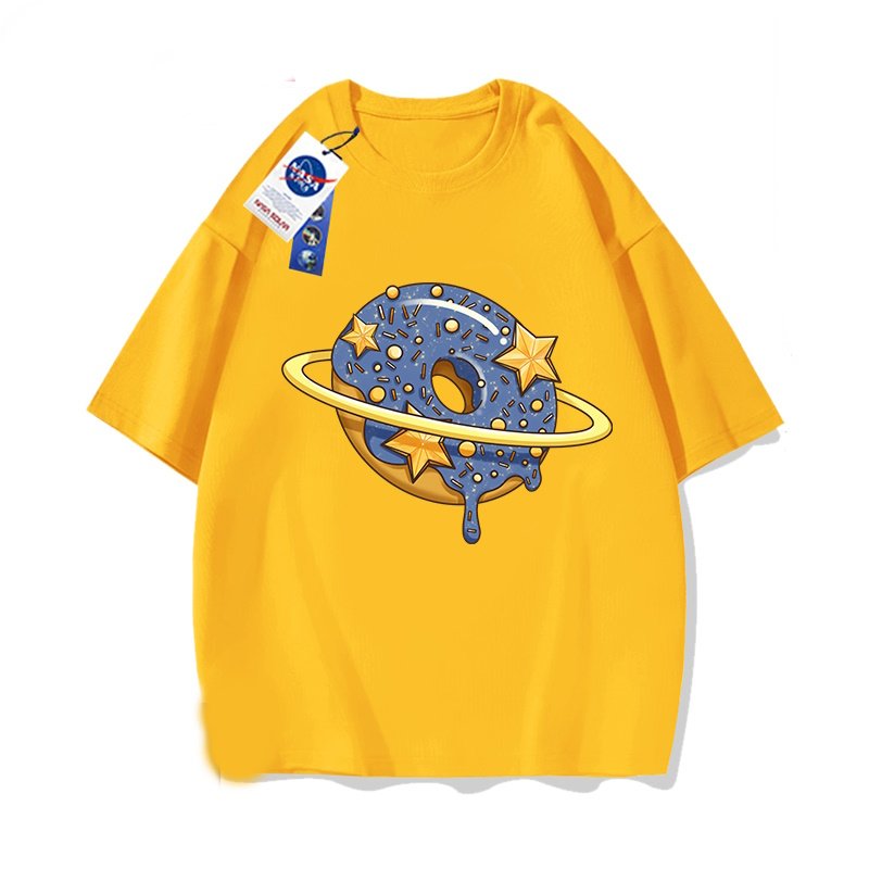 画像7: NASA x Star Donut short sleeve roundneck short sleeve T-shirt　 ユニセックス男女兼用ナサ×スタードーナツプリント半袖 Tシャツ (7)