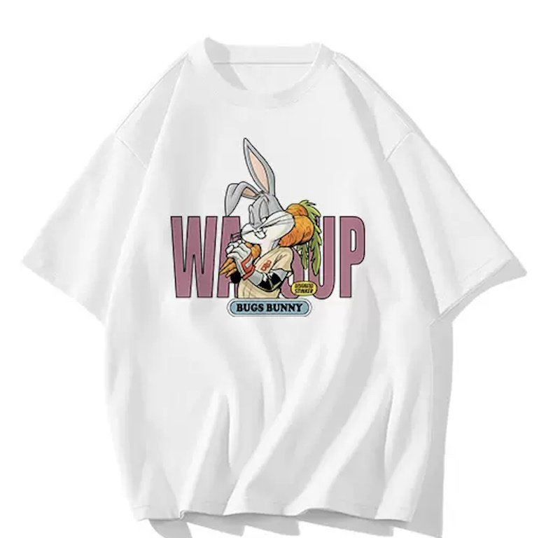 画像2: WASSUP wassup Bugs Bunny  round neck short sleeve T-shirt  ユニセックス男女兼用WASSUPワズアップバッグスバニープリント半袖 Tシャツ (2)