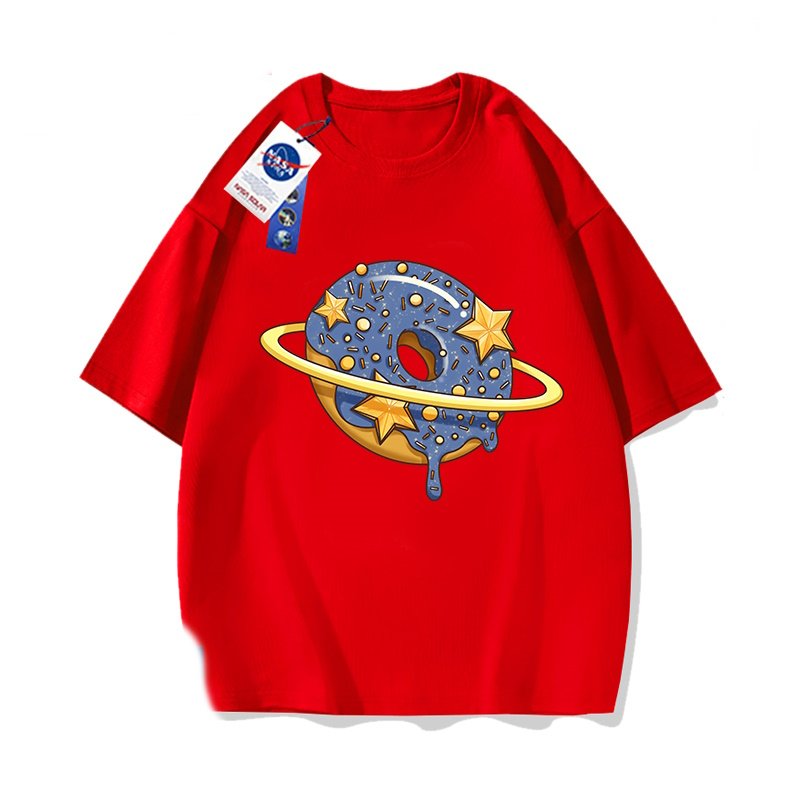 画像5: NASA x Star Donut short sleeve roundneck short sleeve T-shirt　 ユニセックス男女兼用ナサ×スタードーナツプリント半袖 Tシャツ (5)