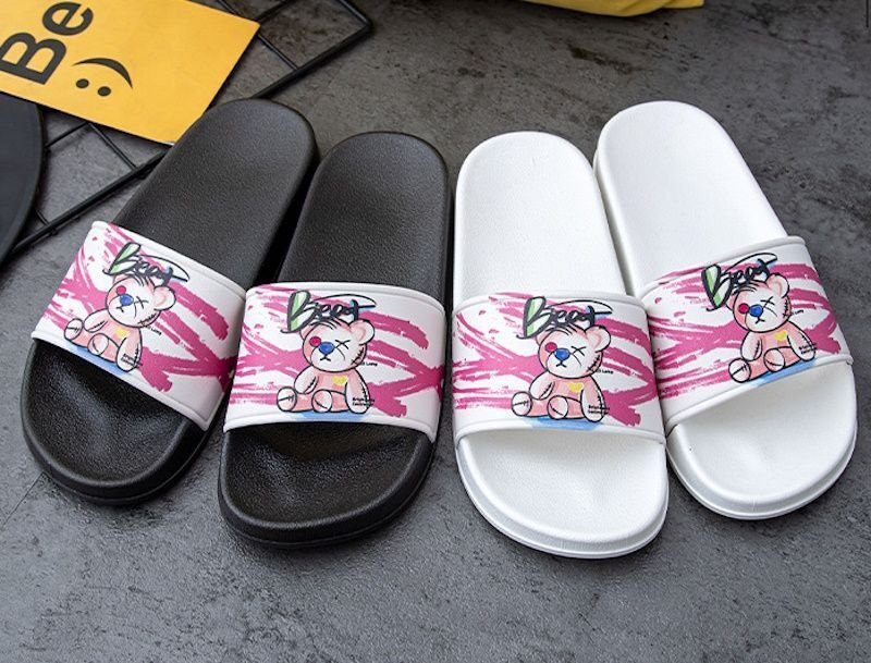 画像5:  Unisex Bear x Graphic Sandals Slide Slippers ユニセックス 男女兼用 ベア熊×グラフィック サンダル シャワーサンダル ビーチサンダル スライド　 (5)