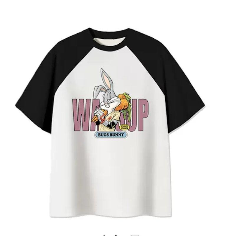 画像4: WASSUP wassup Bugs Bunny  round neck short sleeve T-shirt  ユニセックス男女兼用WASSUPワズアップバッグスバニープリント半袖 Tシャツ (4)