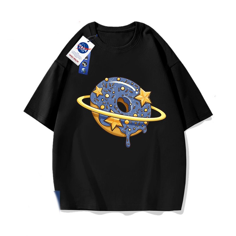 画像3: NASA x Star Donut short sleeve roundneck short sleeve T-shirt　 ユニセックス男女兼用ナサ×スタードーナツプリント半袖 Tシャツ (3)
