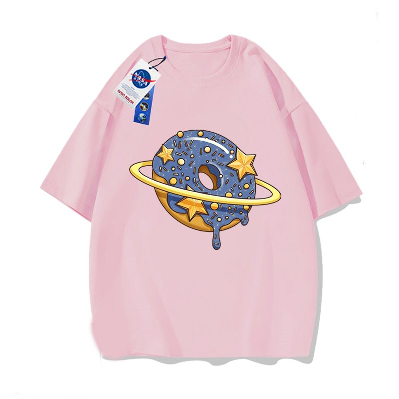 画像6: NASA x Star Donut short sleeve roundneck short sleeve T-shirt　 ユニセックス男女兼用ナサ×スタードーナツプリント半袖 Tシャツ (6)
