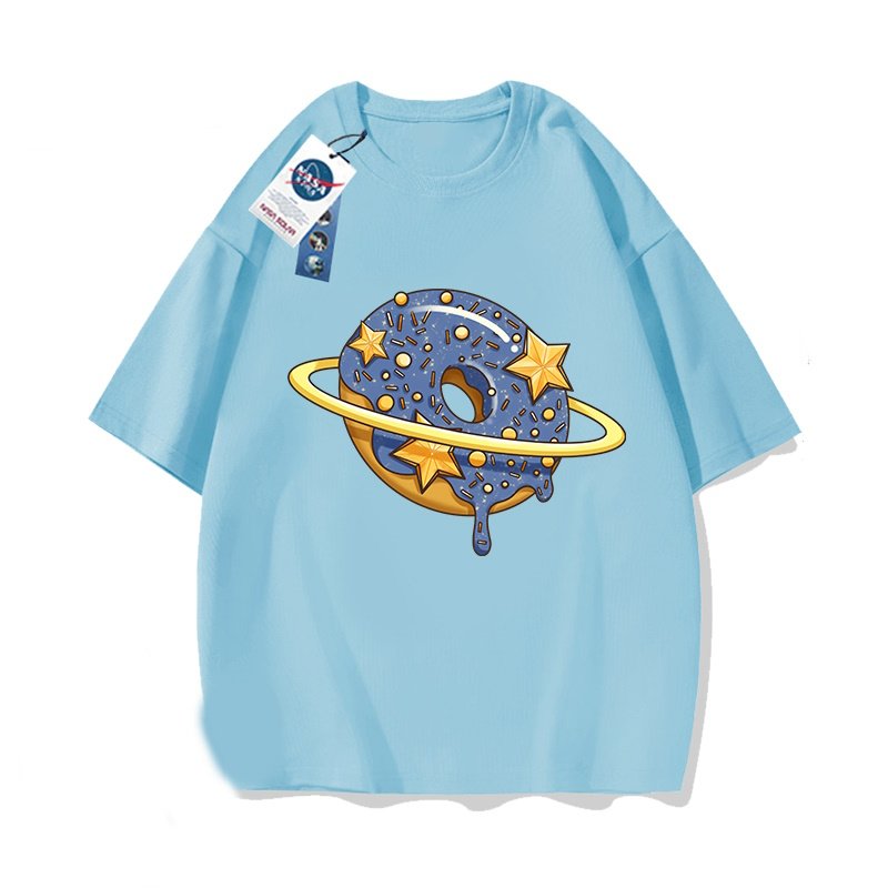 画像4: NASA x Star Donut short sleeve roundneck short sleeve T-shirt　 ユニセックス男女兼用ナサ×スタードーナツプリント半袖 Tシャツ (4)