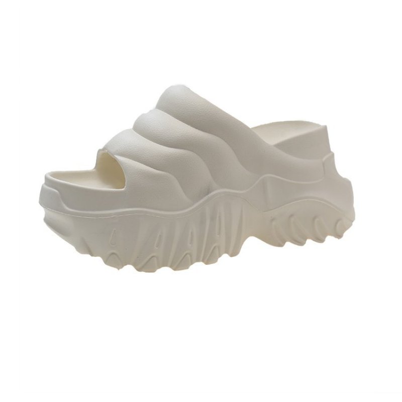 画像2: Unisex outer wear platform wedge heel flip flops Sandal slippers ユニセックス厚底プラットフォームウエッジサンダルスリッパ  (2)