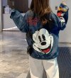 画像2: Mickey Mouse graphic paint graffiti denim jacket G Jean Jacket blouson 即納ユニセックス 男女兼用 ミッキー ミッキーマウス 落書き グラフィティペイント グラフィックペイント デニムGジャケット ブルゾン (2)