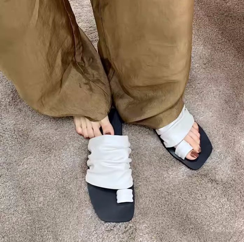 画像9:  celebrity pleated beach flat thong sandals slippers　ユニセックスセレブリティープリーツTバックトングサンダルサンダルスリッパ　 (9)