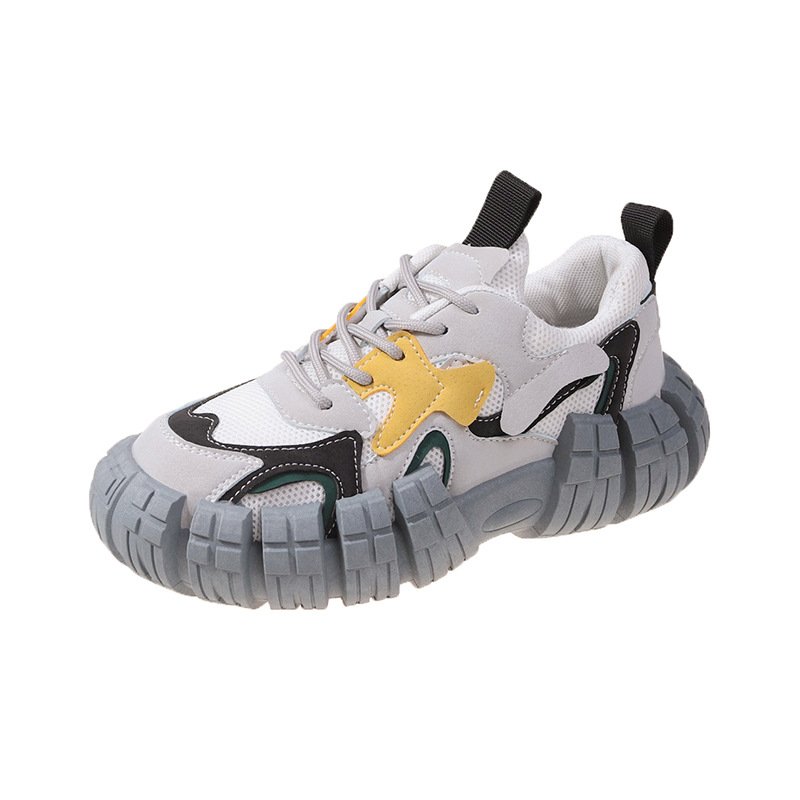 round toe chunky sole lace up sneakers shoes ラウンドトゥ