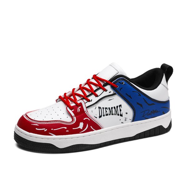 画像1: Unisex DIEMME logo & graphics lace up leather lace up sneakers shoes  ユニセックス男女兼用DIEMMEロゴ＆グラフィックレースアップ  スニーカー  (1)