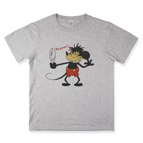 画像1: Unisex Vintage Design Mickey Mouse Dapper Logo T-shirt  男女兼用 ユニセックス ヴィンテージ デザイン ミッキーマウス ミッキー Dapper ロゴ Tシャツ  (1)