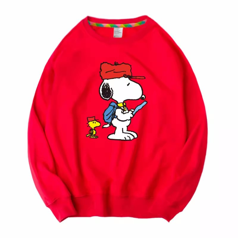 画像4: Snoopy & Woodpecker crew neck Print sweatshirt Sweat　ユニセックス男女兼用スヌーピー&ウッドペッカープリント  スウェットトレーナー (4)