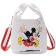 画像1: mickey mouse print leather bucket tote shoulder bag　ミッキーミッキーマウスプリント レザーショルダーバケットトートバッグ　通学 通勤 ショッピング (1)