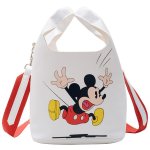 画像1: mickey mouse print leather bucket tote shoulder bag　ミッキーミッキーマウスプリント レザーショルダーバケットトートバッグ　通学 通勤 ショッピング (1)