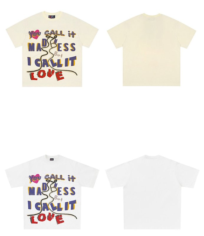 画像3: washed retro letter printed round neck short sleeve T-shirt 　 ユニセックス男女兼用レトロヒップホップレターグラフィックプリント半袖 Tシャツ (3)