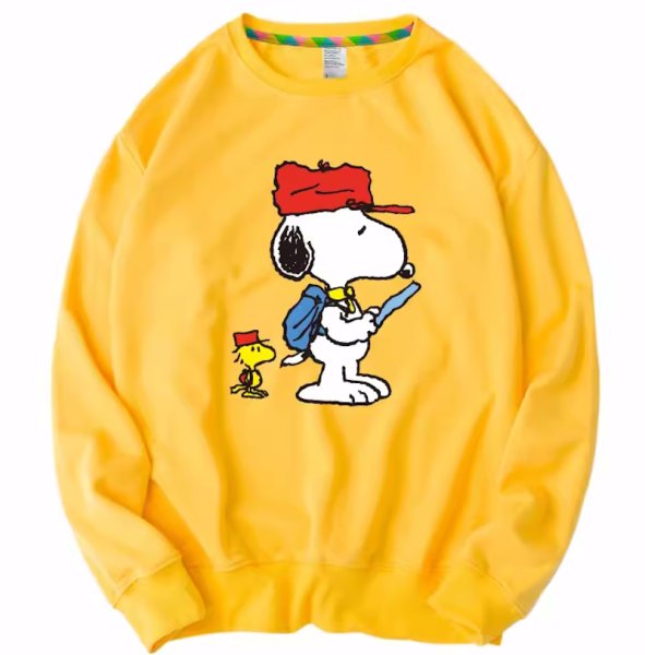 画像1: Snoopy & Woodpecker crew neck Print sweatshirt Sweat　ユニセックス男女兼用スヌーピー&ウッドペッカープリント  スウェットトレーナー (1)