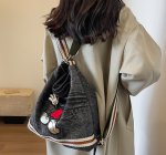 画像2: Mickey denim backpack shoulder tote bag　ミッキーミッキーマウスデニムバックパックショルダートートバッグ通学 通勤 ショッピング (2)