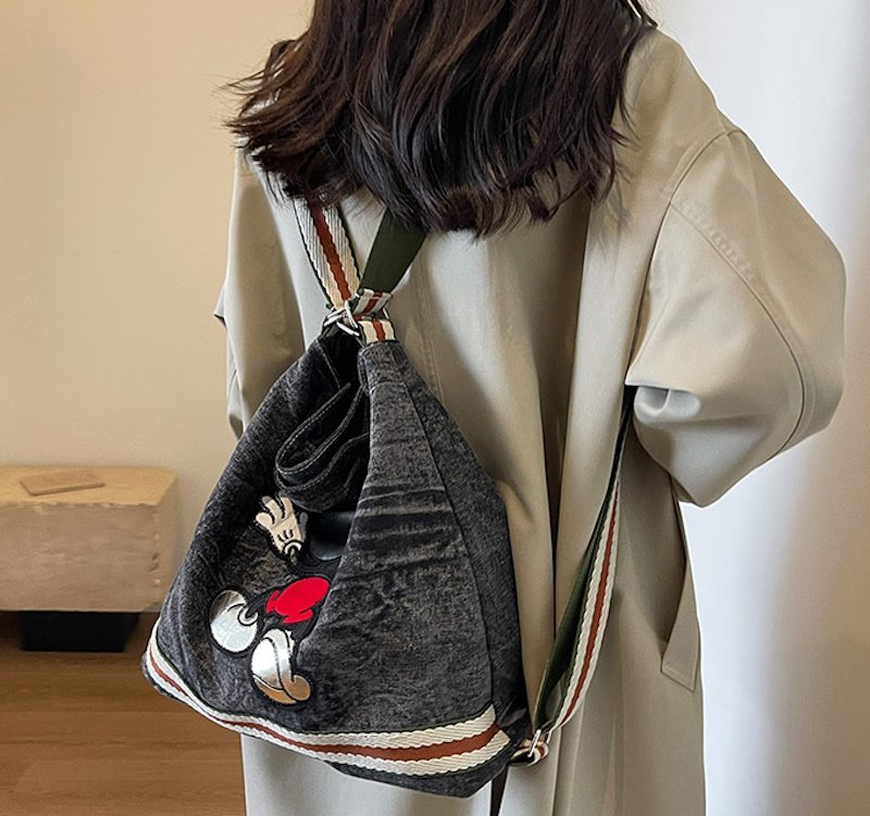 画像2: Mickey denim backpack shoulder tote bag ミッキーミッキーマウスデニムバックパックショルダートートバッグ通学 通勤 ショッピング (2)