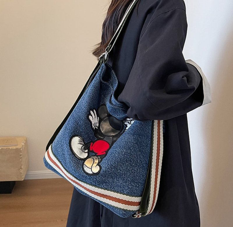 画像5: Mickey denim backpack shoulder tote bag ミッキーミッキーマウスデニムバックパックショルダートートバッグ通学 通勤 ショッピング (5)