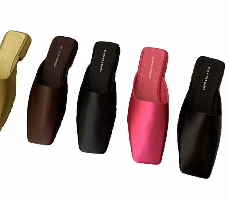 画像3:  New Solid Color Square Toe Mule sandals slippers flip flops  スクエアトゥソリッドカラーフラットミュールパンプスサンダルスリッパ  スクエアトゥソリッドカラーフラットミュールパンプスサンダルスリッパ  (3)