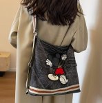 画像9: Mickey denim backpack shoulder tote bag　ミッキーミッキーマウスデニムバックパックショルダートートバッグ通学 通勤 ショッピング (9)