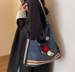 画像6: Mickey denim backpack shoulder tote bag　ミッキーミッキーマウスデニムバックパックショルダートートバッグ通学 通勤 ショッピング (6)