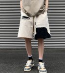 画像4:  Unisex Damaged half-length pants shorts Pant  ユニセックス 男女兼用 5分丈ダメージパンツショートパンツ (4)
