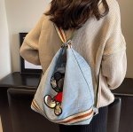 画像11: Mickey denim backpack shoulder tote bag　ミッキーミッキーマウスデニムバックパックショルダートートバッグ通学 通勤 ショッピング (11)