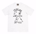 画像1: graffiti snoopy round neck short sleeve T-shirt 　 ユニセックス男女兼用グラフィック落書きスヌーピープリント半袖 Tシャツ (1)