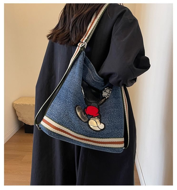 画像3: Mickey denim backpack shoulder tote bag ミッキーミッキーマウスデニムバックパックショルダートートバッグ通学 通勤 ショッピング (3)
