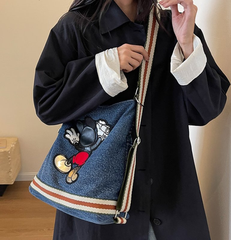画像7: Mickey denim backpack shoulder tote bag ミッキーミッキーマウスデニムバックパックショルダートートバッグ通学 通勤 ショッピング (7)