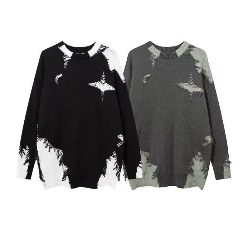 画像5: fringe star pullover sweater knit ユニセックス男女兼用フリンジスター星セーターニットプルオーバー (5)