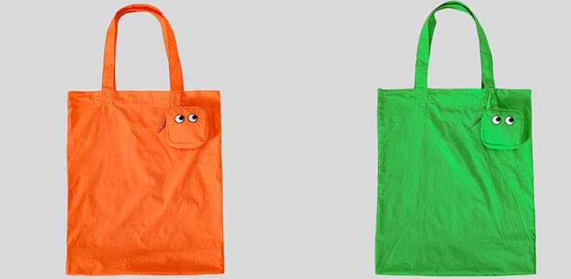 画像9: candy color storage eyeball small bag shoulder tote bag　キャンディーカラーアイボール目玉刺繍小バッグ付きショルダートートショッピングエコバッグ通学 通勤  (9)