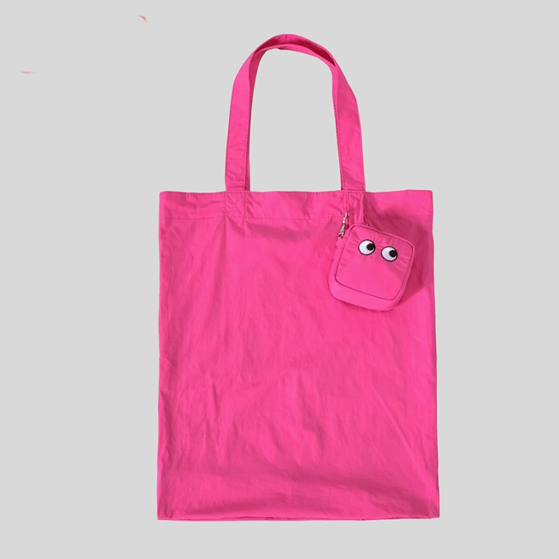 画像4: candy color storage eyeball small bag shoulder tote bag　キャンディーカラーアイボール目玉刺繍小バッグ付きショルダートートショッピングエコバッグ通学 通勤  (4)