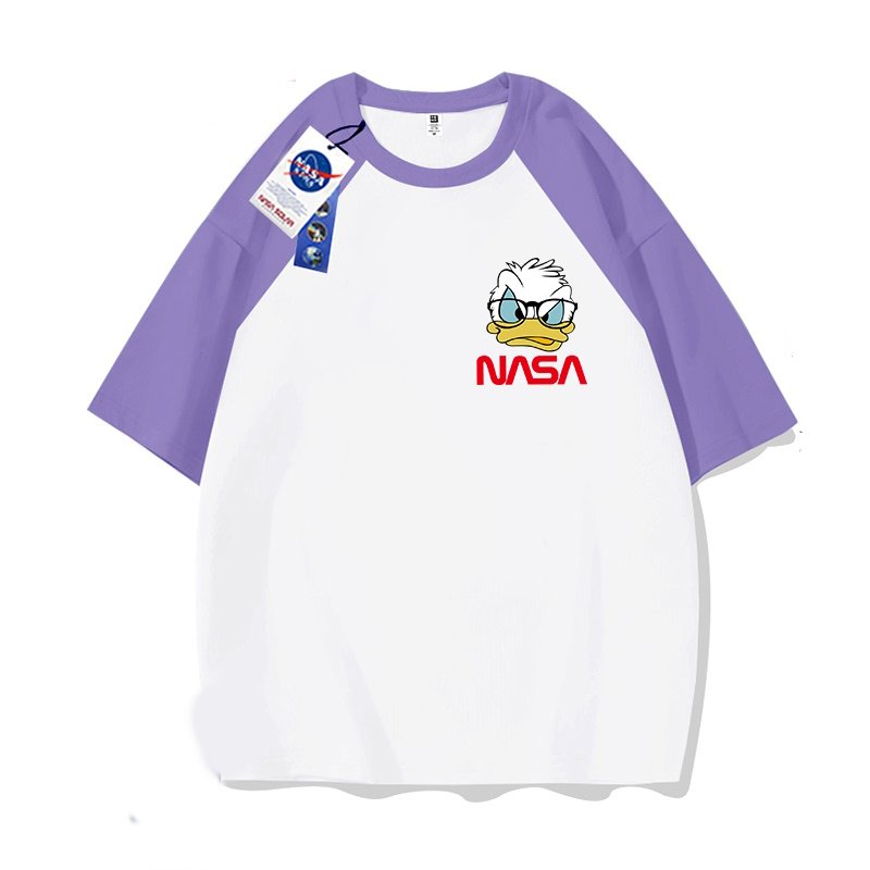 画像10: NASA x Ugly Donald Duck round neck short sleeve T-shirt   ユニセックス男女兼用ナサ×アグリードナルドダックプリント半袖 Tシャツ (10)