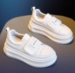 画像6: thick-soled platform sole lace up sneakers shoes 厚底プラットフォームベーシックレザー レースアップスニーカーシューズ (6)